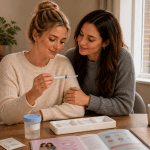 home insemination safety with couple preparing sterile syringe and following guidance at home