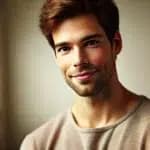 Portrait of a friendly young man with warm smile representing a potential sperm donor