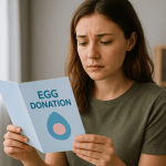 Freezing eggs concept with young woman considering egg donation and fertility preservation
