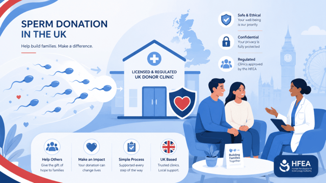 sperm donation process in the UK with licensed clinic screening and donor guidance