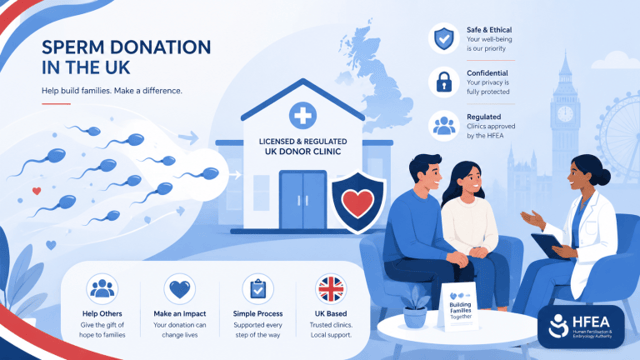 sperm donation process in the UK with licensed clinic screening and donor guidance