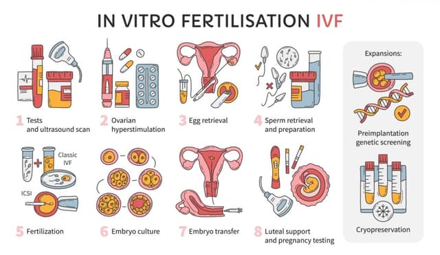 vitro fertilization ivf vector infographic infertility
