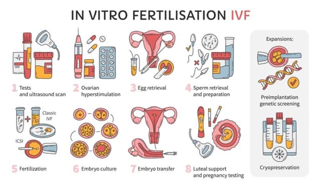 vitro fertilization ivf vector infographic infertility