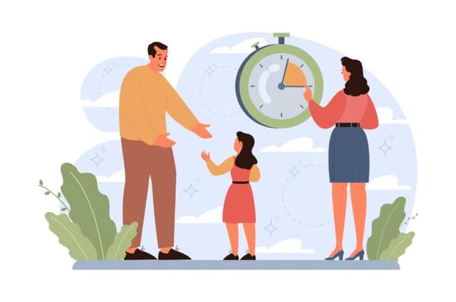illustration two parents and a little girl principle of co-parenting