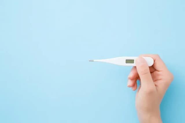 bbt chart fertility tracking concept with digital thermometer used for basal body temperature monitoring