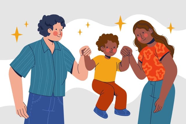Co-parenting classes illustration of parents learning communication and parenting skills together