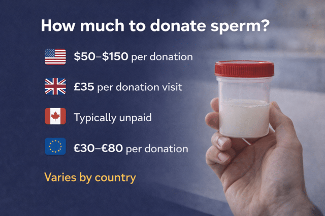 How much to donate sperm compensation by country comparison