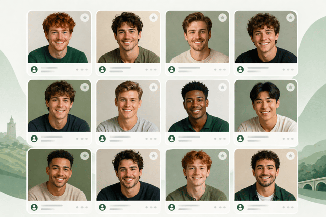 sperm donor catalog in Ireland showing male profiles in a grid