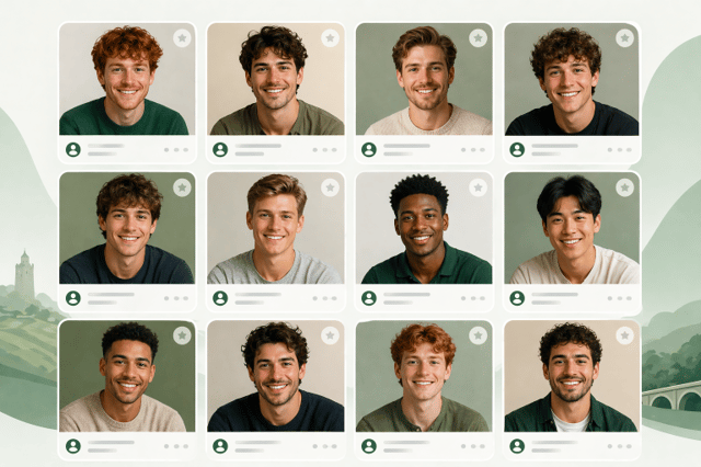 sperm donor catalog in Ireland showing male profiles in a grid