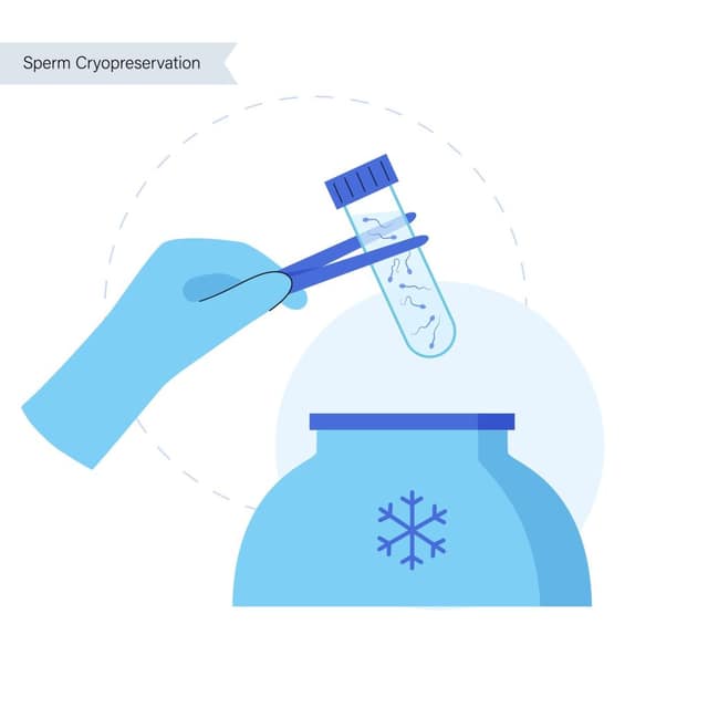 Donor sperm options showing cryopreserved sperm samples stored in fertility clinic