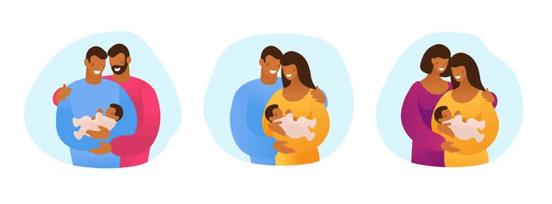 LGBT couples with children illustrating how to co-parent a baby
