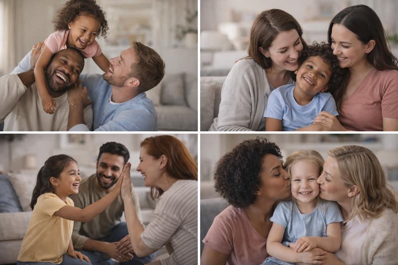 Donor conceived children with diverse families and loving parents