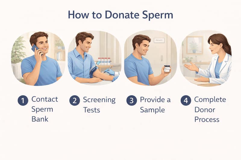 How to donate sperm step by step : contact screening tests provide sample complete process