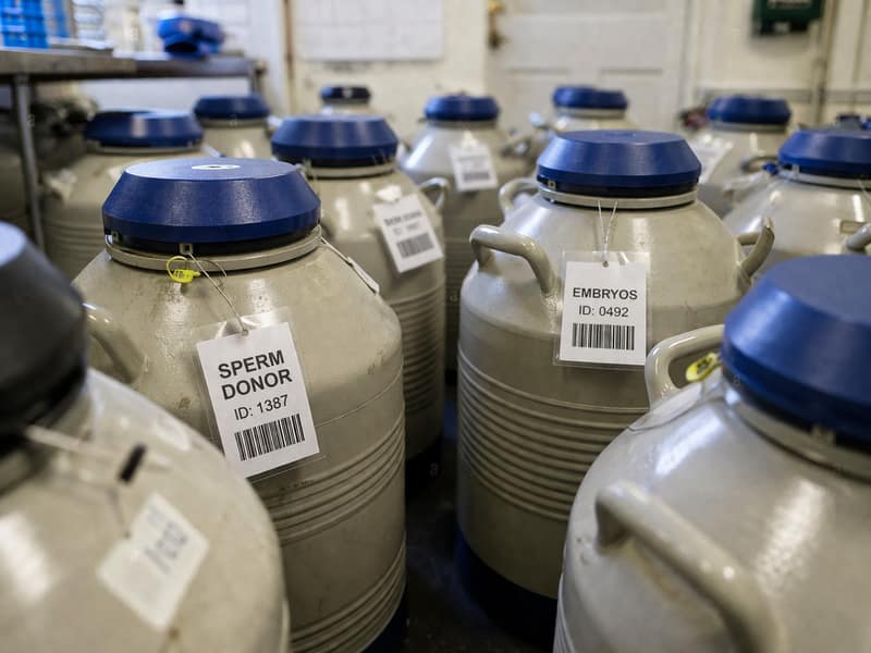 Cryogenic storage tanks representing prices sperm bank in London for frozen donor sperm samples