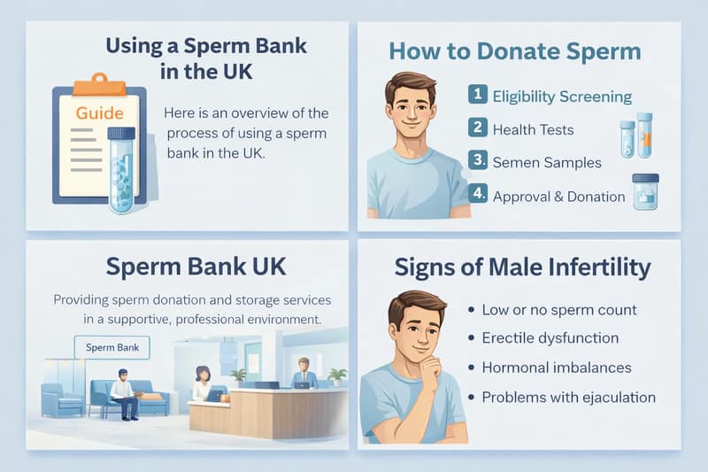UK sperm bank guide using sperm bank donate sperm and male infertility signs