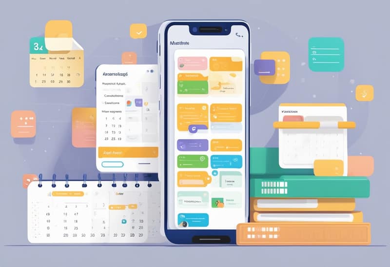 A smartphone displaying a co-parenting app with a calendar, messaging, and shared task features
