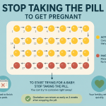 stop taking the pill to get pregnant infographic explaining how fertility and ovulation return after stopping birth control pills