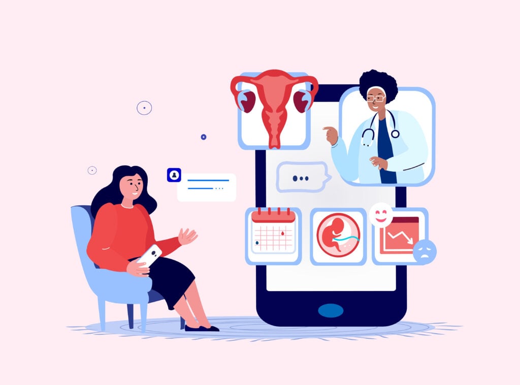 gynecologist doctor consultate woman medical hospital concept pregnancy app