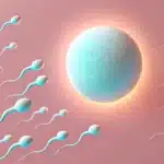 Home insemination tips illustration of sperm swimming toward egg representing conception process
