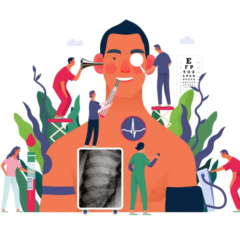 annual health checkups medical insurance illustration